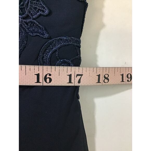 MOTHER OF THE BRIDE 14 XL Plus Blue Embroidered Lace  Draped Maxi Dress New B27 - Picture 5 of 8